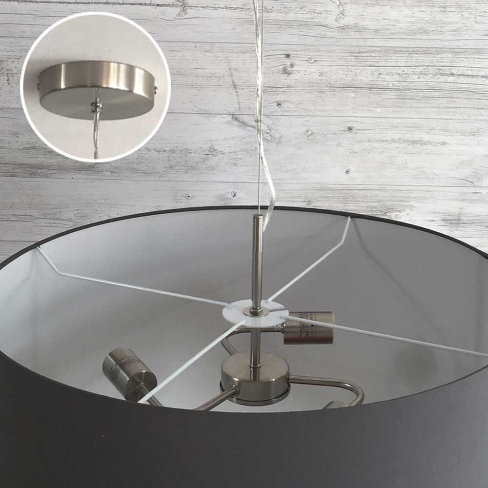 Large Drum Lampshade Light Grey